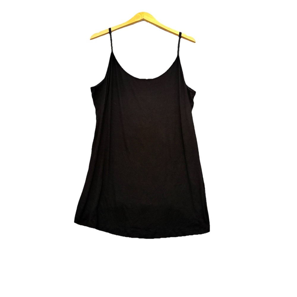 Universal Standard XL‎ Womens Black Camisole Ribbed Tank Top Skinny Adjust Strap